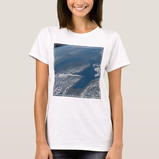 Lake Michigan, Lake Huron en de staat Michigan. T-shirt (Voorkant)