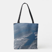 Lake Michigan, Lake Huron en de staat Michigan. Tote Bag (Achterkant)