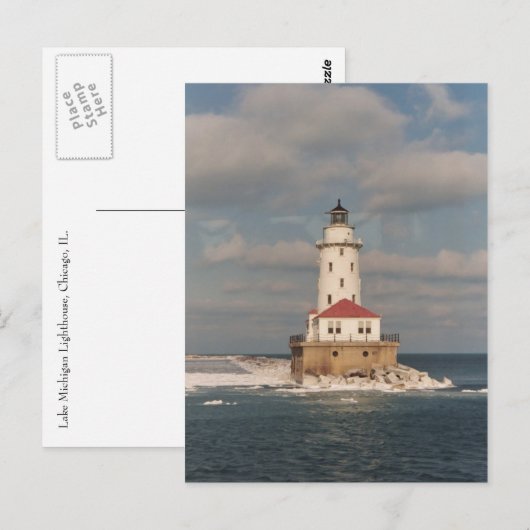 Lake Michigan Lighthouse Briefkaart (Voorkant / Achterkant)
