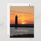 Lake Michigan Lighthouse Briefkaart (Voorkant / Achterkant)