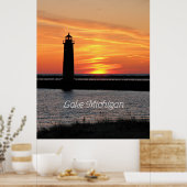Lake Michigan Lighthouse Poster (Keuken)