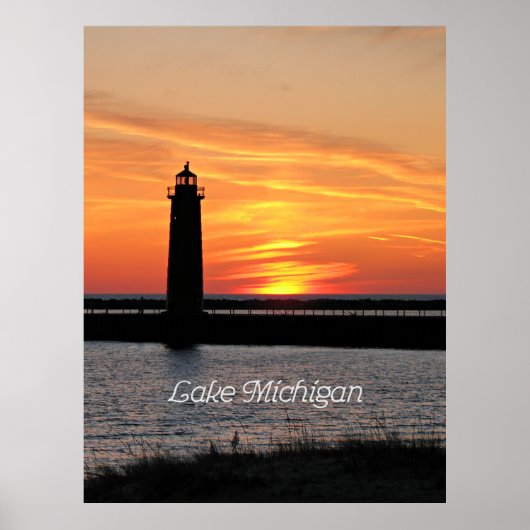 Lake Michigan Lighthouse Poster (Voorkant)
