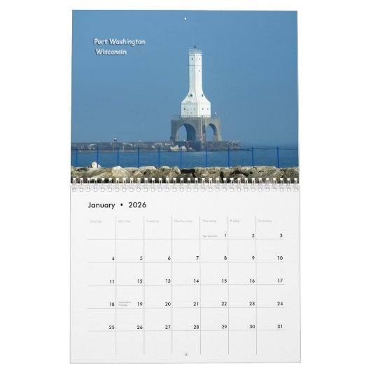 Lake Michigan Lighthouses Kalender (Jan 2026)