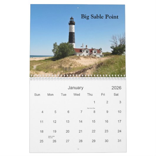 Lake Michigan Lighthouses Kalender (Jan 2026)
