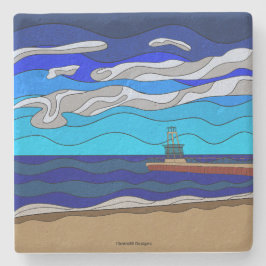 Lake Michigan - Limestone Coaster Stenen Onderzetter