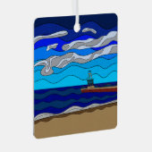 Lake Michigan - Metaal Ornament (vierkant) (Voorkant Rechts)