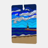 Lake Michigan - Metaal Ornament (vierkant) (Voorkant links)