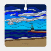 Lake Michigan - Metaal Ornament (vierkant) (Achterkant)