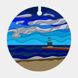 Lake Michigan - Metalen Ornament (cirkel)