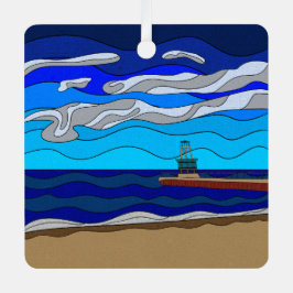 Lake Michigan - Metalen ornament (vierkant)