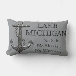 Lake Michigan noodlijdende nautische piratenanker Kussen