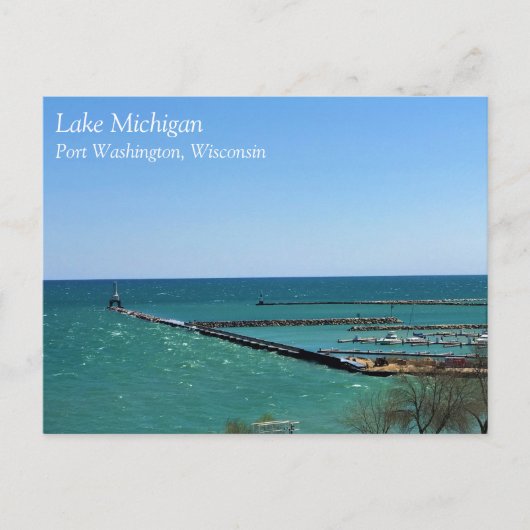 Lake Michigan, Port Washington, WI Briefkaart (Voorkant)