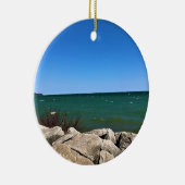 Lake Michigan, Port Washington, WI Keramisch Ornament (Rechts)