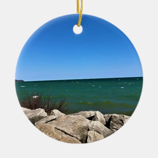 Lake Michigan, Port Washington, WI Keramisch Ornament (Voorkant)