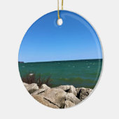 Lake Michigan, Port Washington, WI Keramisch Ornament (Links)