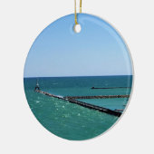 Lake Michigan, Port Washington, WI Keramisch Ornament (Links)
