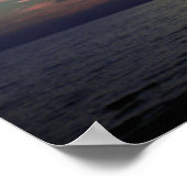 Lake Michigan Poster Blauw en Sinaasappel zonsonde (Hoek)