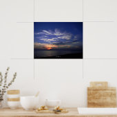 Lake Michigan Poster Blauw en Sinaasappel zonsonde (Keuken)