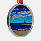 Lake Michigan - Premium Ornament (cirkel) (Rechts)