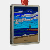 Lake Michigan - Premium Ornament (vierkant) (Rechts)