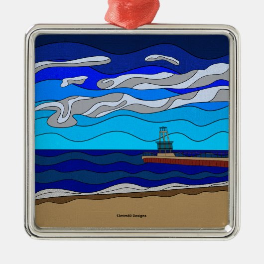 Lake Michigan - Premium Ornament (vierkant) (Voorkant)