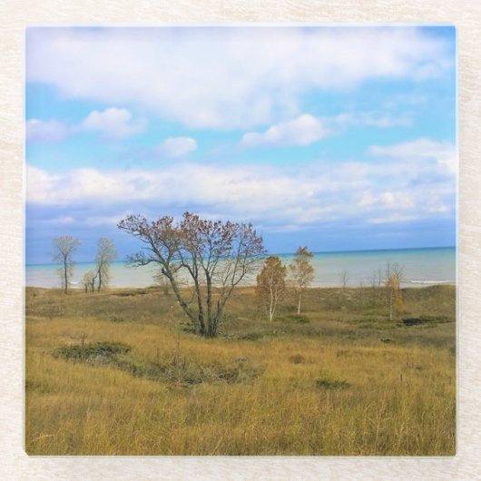 Lake Michigan, Sheboygan, Wisconsin Glazen Onderzetter (Voorkant)