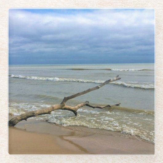 Lake Michigan, Sheboygan, Wisconsin Glazen Onderzetter (Voorkant)