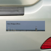 Lake Michigan Shores Beacon Light Bumpersticker (Op auto)