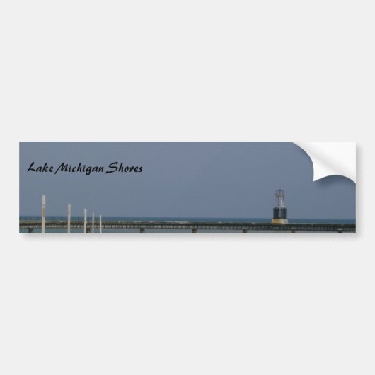 Lake Michigan Shores Beacon Light Bumpersticker (Voorkant)