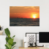 Lake Michigan Sunset 1 Poster (Thuiskantoor)