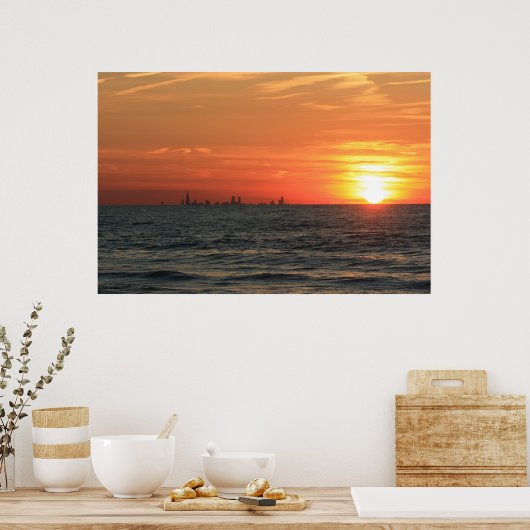 Lake Michigan Sunset 1 Poster (Keuken)