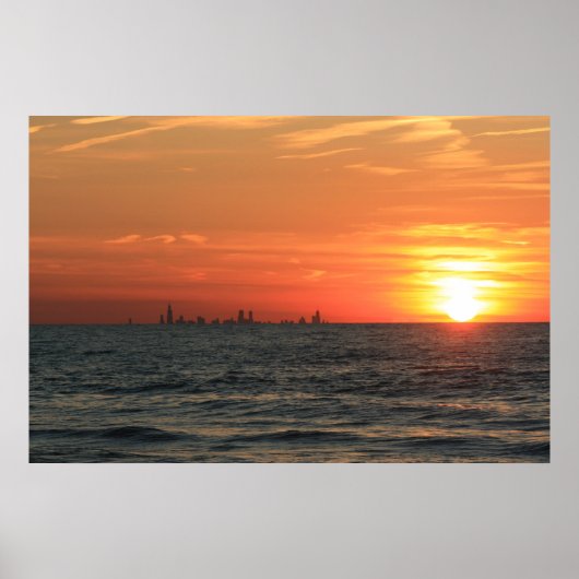 Lake Michigan Sunset 1 Poster (Voorkant)
