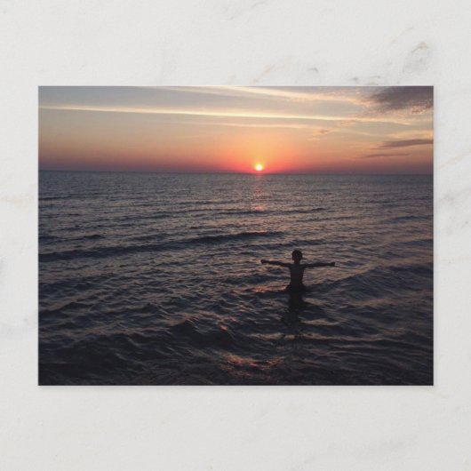 Lake Michigan Sunset Briefkaart (Voorkant)