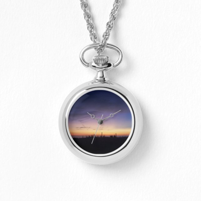 Lake Michigan Sunset Horloge (Voorkant)
