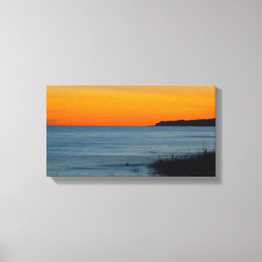 Lake Michigan Sunset, Michigan Canvas Afdruk (Voorkant)