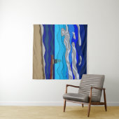 Lake Michigan - Tapestry (57 "x57") Wandkleed (In Situ (horizontaal))
