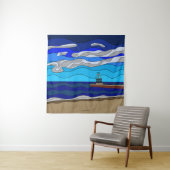 Lake Michigan - Tapestry (57 "x57") Wandkleed (In situ)