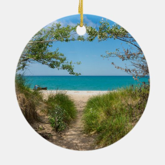 Lake Michigan Tranquility Keramisch Ornament (Achterkant)