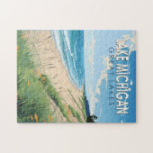 Lake Michigan Travel Art Vintage Legpuzzel (Horizontaal)