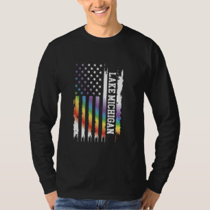 Lake Michigan Verenigde Staten Verontruste Regenbo T-shirt