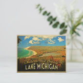 Lake Michigan Vintage Briefkaart (Staand voorkant)