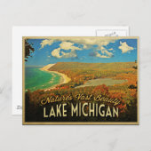 Lake Michigan Vintage Briefkaart (Voorkant / Achterkant)