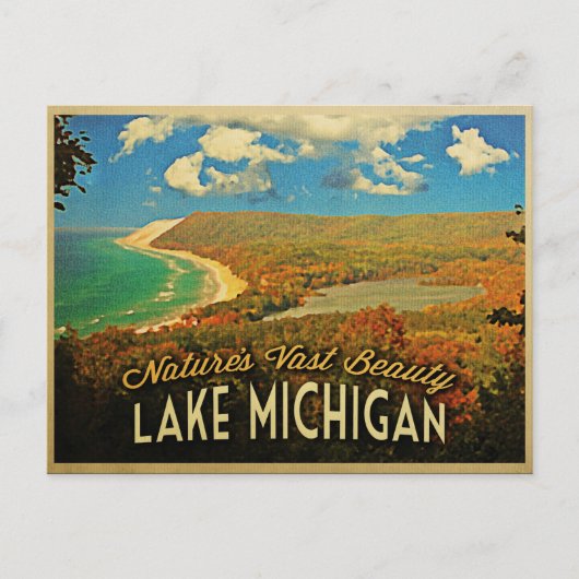 Lake Michigan Vintage Briefkaart (Voorkant)