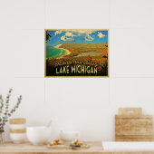 Lake Michigan Vintage Poster (Keuken)