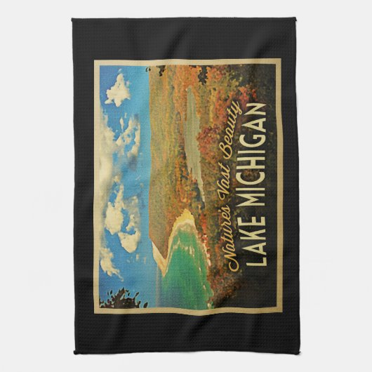 Lake Michigan Vintage Theedoek (Verticaal)