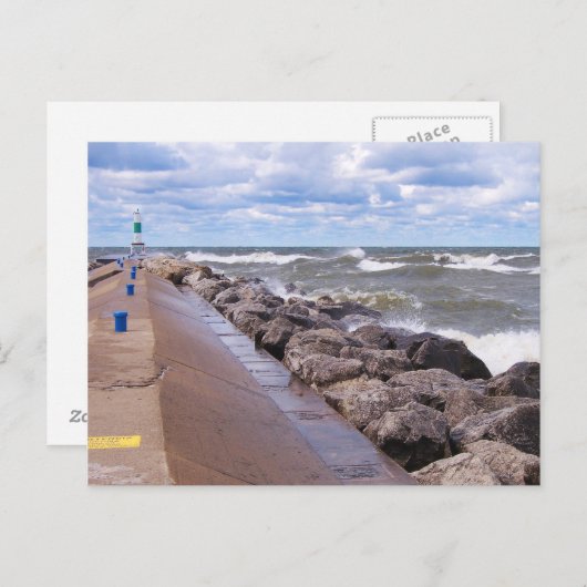 Lake Michigan Waves Briefkaart (Voorkant / Achterkant)