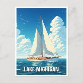 Lake Michigan zeilboot Briefkaart