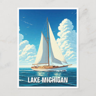 Lake Michigan zeilboot Briefkaart