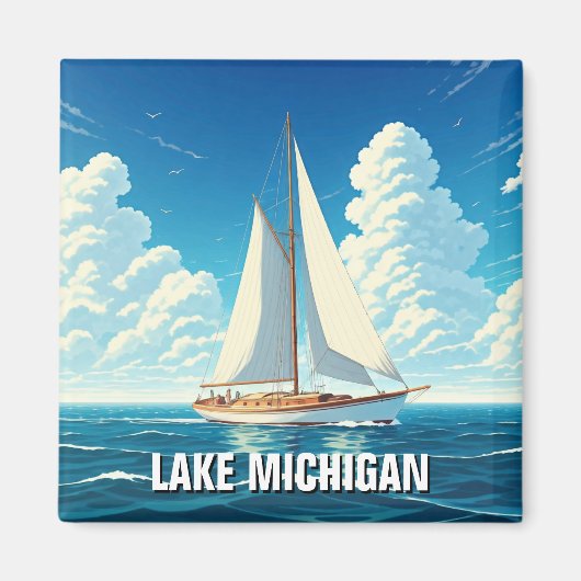 Lake Michigan zeilboot Magneet (Voorkant)