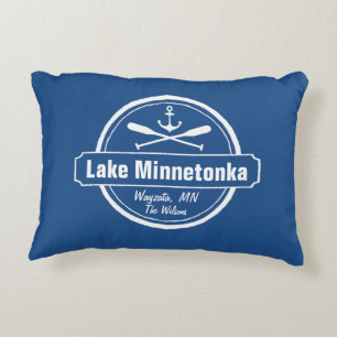 Lake Minnetonka Minnesota ankerplaats en naam Decoratief Kussen